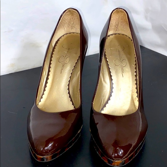 Jessica Simpson dark burgundy high heels size 8 - Picture 3 of 11